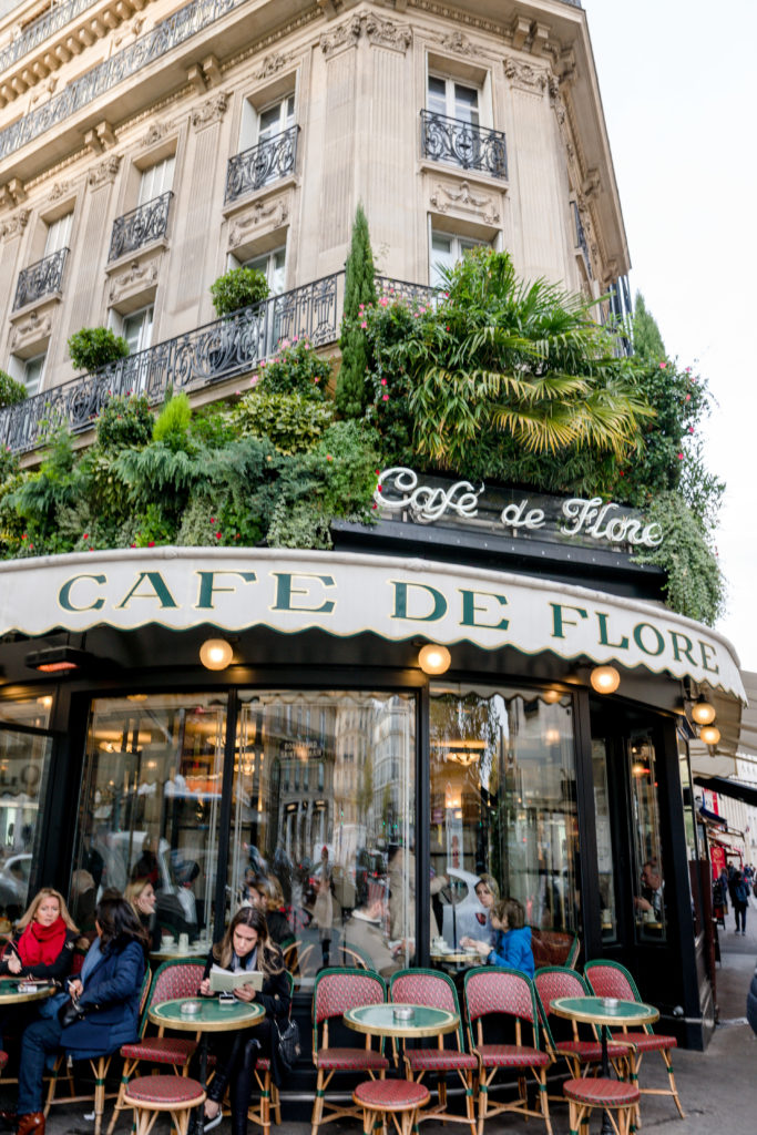 Exterior of Cafe de Flore in Paris