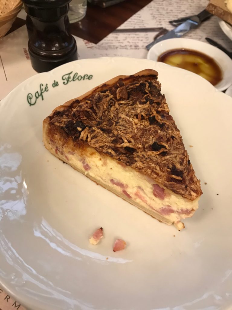 Quiche at Cafe de Flore in Paris