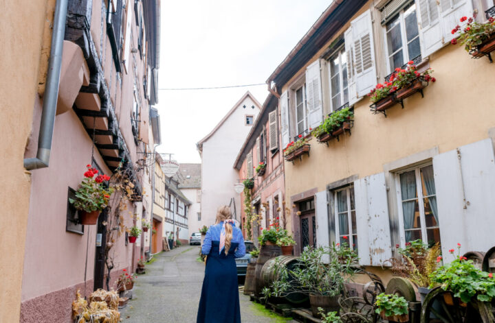 Disneybounding as Belle through the Streets of Ribeauville, France